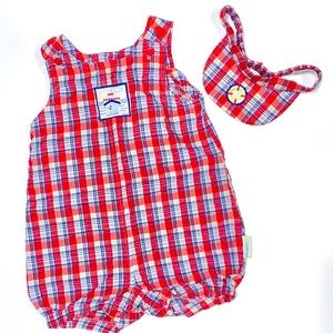 🧸 Vintage Little Me Romper and Matching Visor